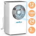 AIRFIRE 12 Pints Dehumidifiers (DOE), up to 1500 Sq.Ft Dehumidifier with Drain Hose, 0.59 Gal Water Tank, Overflow Protection, Dehumidifiers for Home Basement Bedroom Bathroom Laundry Room