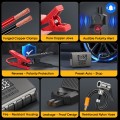 GCZ 3000A Peak Portable Jump Starter with Air Compressor 150PSI, Battery Booster (up to 9.0L Gas&6.0L Diesel), 24,000mAh Power pack with Dual Cylinder & LED Display&Flashlight