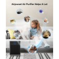 2025 Upgraded Air Purifier for Home Large Room 2800Ft² with Washable Pre-filter, H14 True Hepa Air Purifiers for Bedroom, for Pets Hair Pollen Odor Dander Dust Wildfire, Grey