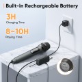  GCZ Rechargeable Wireless Microphones, Dual Handheld Dynamic UHF Wireless Mic for Karaoke Singing, Wedding, DJ, Party, Speech, Church, Class Use,PA System, Gray