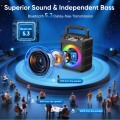 Karaoke Machine with 2 Wireless Microphones, Portable 30W Home Speaker System for Adults with Disco Lights and Strap