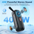 GCZ 40W Bluetooth Speaker, IPX7 Portable Wireless Outdoor Speaker with Deep Bass TWS Pairing for Home/Outdoor/Party/Beach/Back to School/Birthday Gift(Black)