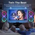 Dual 6.5-inch 160W Large Loudest Party Speaker Bluetooth Wireless with Microphone Jack, Support USB TF, Rich Bass for DJ, Karaoke
