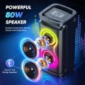 GCZ Portable Party Speaker with Loud Sound and Microphone Jack, IPX7 Wireless Outdoor Bluetooth Speaker Support USB TF AUX, for DJ, Karaoke Night, Indoor and Outdoor Party GCZ Portable Party Speaker with Loud Sound and Microphone Jack, IPX7 Wireless Outdoor Bluetooth Speaker Support USB TF AUX, for DJ, Karaoke Night, Indoor and Outdoor Party
