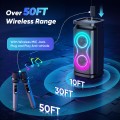 GCZ Portable Party Speaker with Loud Sound and Microphone Jack, IPX7 Wireless Outdoor Bluetooth Speaker Support USB TF AUX, for DJ, Karaoke Night, Indoor and Outdoor Party GCZ Portable Party Speaker with Loud Sound and Microphone Jack, IPX7 Wireless Outdoor Bluetooth Speaker Support USB TF AUX, for DJ, Karaoke Night, Indoor and Outdoor Party