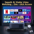 [Official-Licensed Apps]  Smart Projector with 4K Support, 2000 ANSI Smart Home Theater, Electric Focus & Auto Keystone, WiFi 6 Bluetooth Movie Projector for Soccer Game