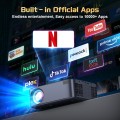[Official-Licensed Apps]  Smart Projector with 4K Support, 2000 ANSI Smart Home Theater, Electric Focus & Auto Keystone, WiFi 6 Bluetooth Movie Projector for Soccer Game