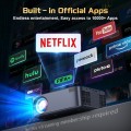 [Official-Licensed Apps]  Smart Projector with 4K Support, 2000 ANSI Smart Home Theater, Electric Focus & Auto Keystone, WiFi 6 Bluetooth Movie Projector for World Cup