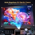 [Official-Licensed Apps]  Smart Projector with 4K Support, 2000 ANSI Smart Home Theater, Electric Focus & Auto Keystone, WiFi 6 Bluetooth Movie Projector for World Cup