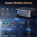 [Official-Licensed Apps]  Smart Projector with 4K Support, 2000 ANSI Smart Home Theater, Electric Focus & Auto Keystone, WiFi 6 Bluetooth Movie Projector for World Cup