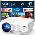 Projector with Screen, Bluetooth 5.2, Support FHD 1080P Portable Projector for TV Stick/Phone/HDMI