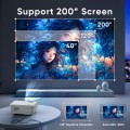 Projector with Screen, Bluetooth 5.2, Support FHD 1080P Portable Projector for TV Stick/Phone/HDMI