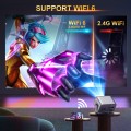 [Electric Focus ] 4K Projector with WiFi and Bluetooth, Portable Stand Projector with 200 ANSI, Movie Projector for Home Entertainment