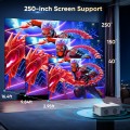 Projector with WiFi and Bluetooth 5.2, Support 4K 1080P Video Projector with HDMI for Home Theater/Bedroom/Outdoor