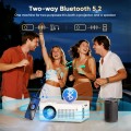 Projector with WiFi and Bluetooth 5.2, Support 4K 1080P Video Projector with HDMI for Home Theater/Bedroom/Outdoor