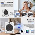 GCZ HD DVD Player for TV with Bluetooth, HDMI, USB Playback, Remote Control, Wall-Mountable, White
