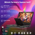 16.9'' Rechargeable Portable DVD Player for Car with 14“ Swivel Screen and Remote Control, Support USB TF Card 1080P-Black