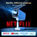 [Netflix-Licensed] Smart Projector with WiFi and Bluetooth, 4K 1080P Support, Electric Focus & Auto Keystone, Rotatable & Height-Adjustable Stand, Max 250" Screen