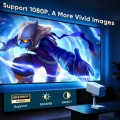 [Netflix-Licensed] Smart Projector with WiFi and Bluetooth, 4K 1080P Support, Electric Focus & Auto Keystone, Rotatable & Height-Adjustable Stand, Max 250" Screen