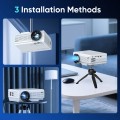 GCZ Bluetooth Projector with Screen, 1080P Support Portable Projector, Compatible with Smartphone, HDMI, for Home, Bedroom, Outdoor Use